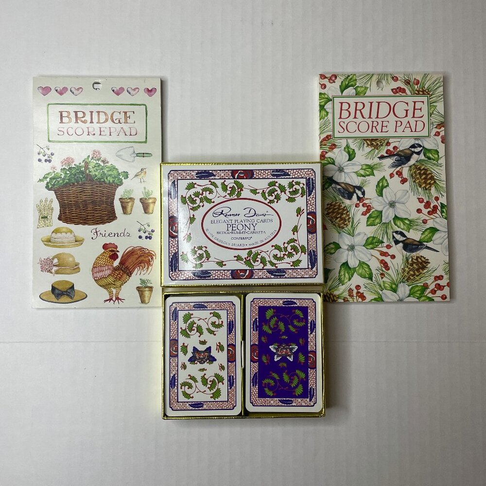 Renner Davis Elegant Playing Cards Peony 1978 Georges Briard Vintage AUSTRIA